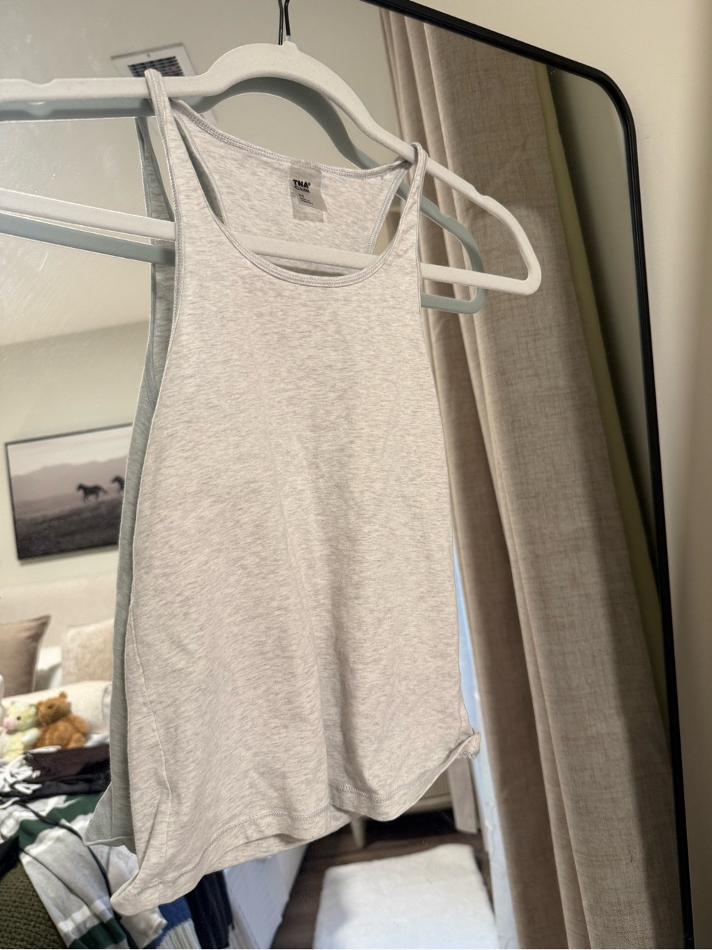 TNA Light Gray Ribbed Racerback Tank